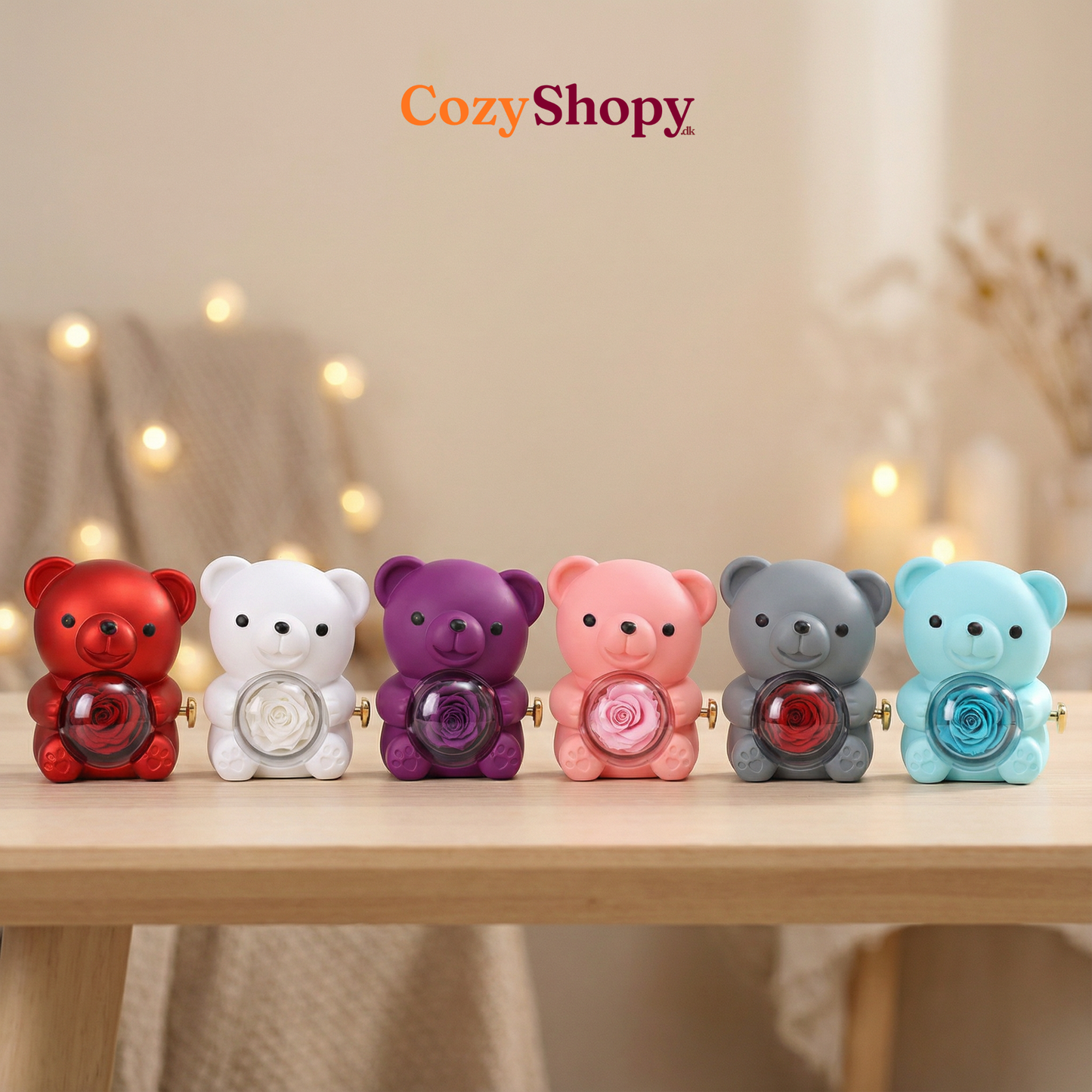 HjerteBamse™ – Personlig Dobbelt-Hjerte Halskæde med Rosegaveæske